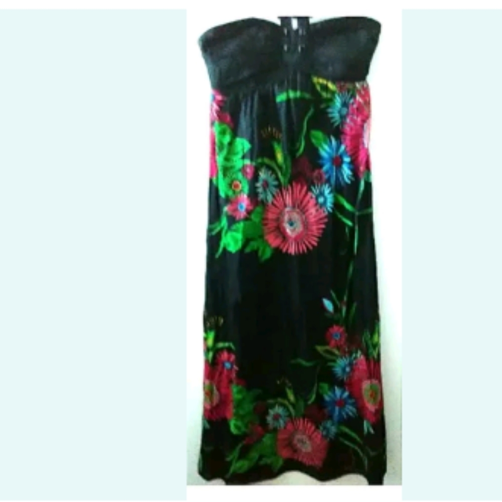 Apollo women's tropical halter maxi dress